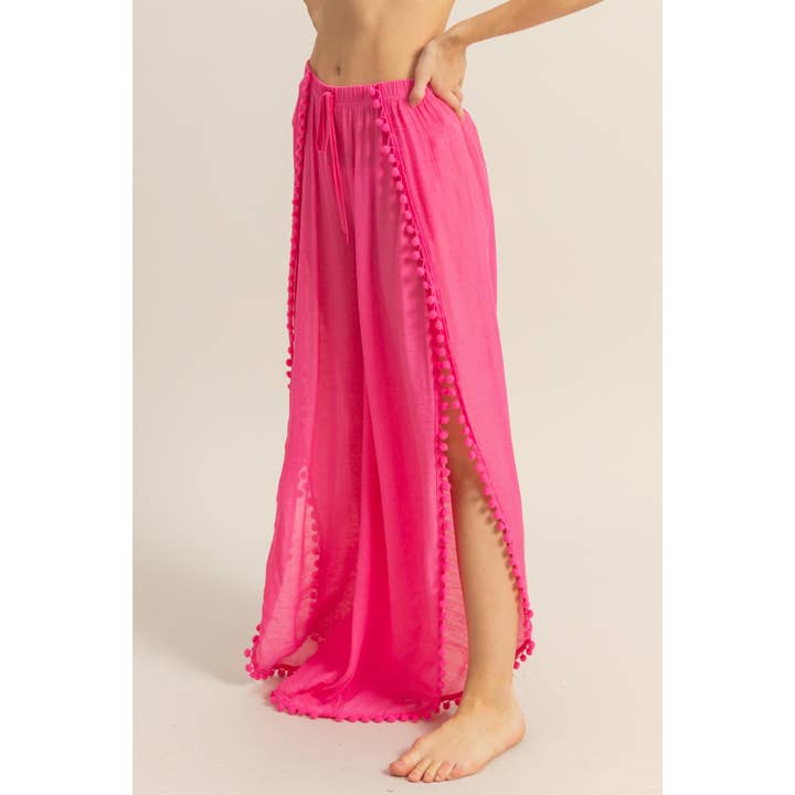 HYFVE - Wholesale Swim Cover Up - Women's - HF25A759-High-Waist Tulip Hem Coverup Flowy Pants