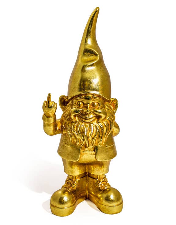 McGowan & Rutherford Ltd - Wholesale Decorative Figurine - Medium Gold "Naughty Gnome" Figure0