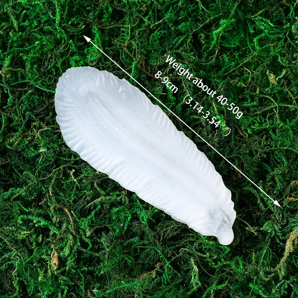 Crystolver (We Cover All Import Fees) - Vendita all'ingrosso Pietra/cristallo spirituale - Cristallo di Selenite Naturale a Forma di Piuma4