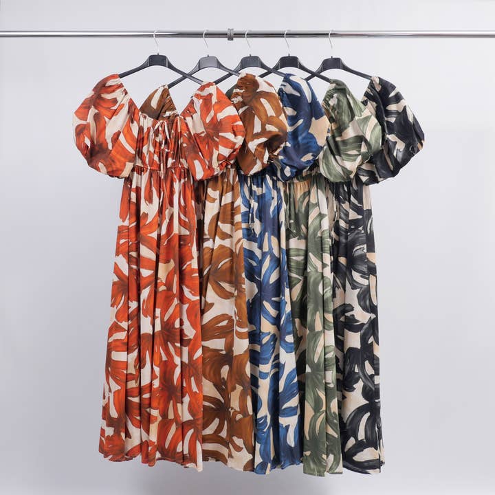 Cecile Wang - Vente Robe – femme - Robe longue manches bouffantes TDM28824-25