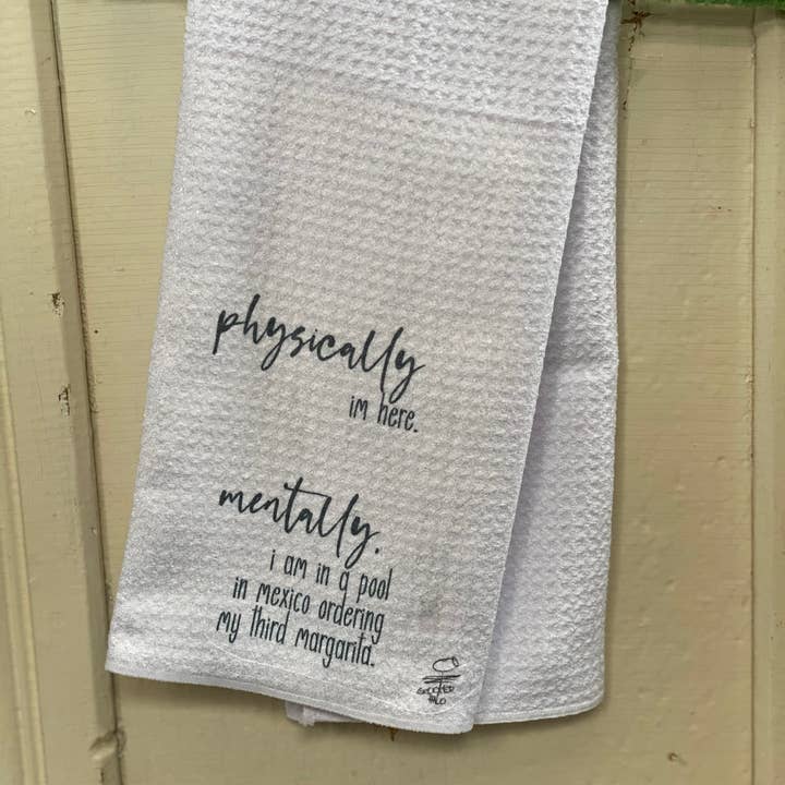 Physicly Mentally Dishtowel Asciugamano da tè per la vendita all'ingrosso da parte di Crooked Halo