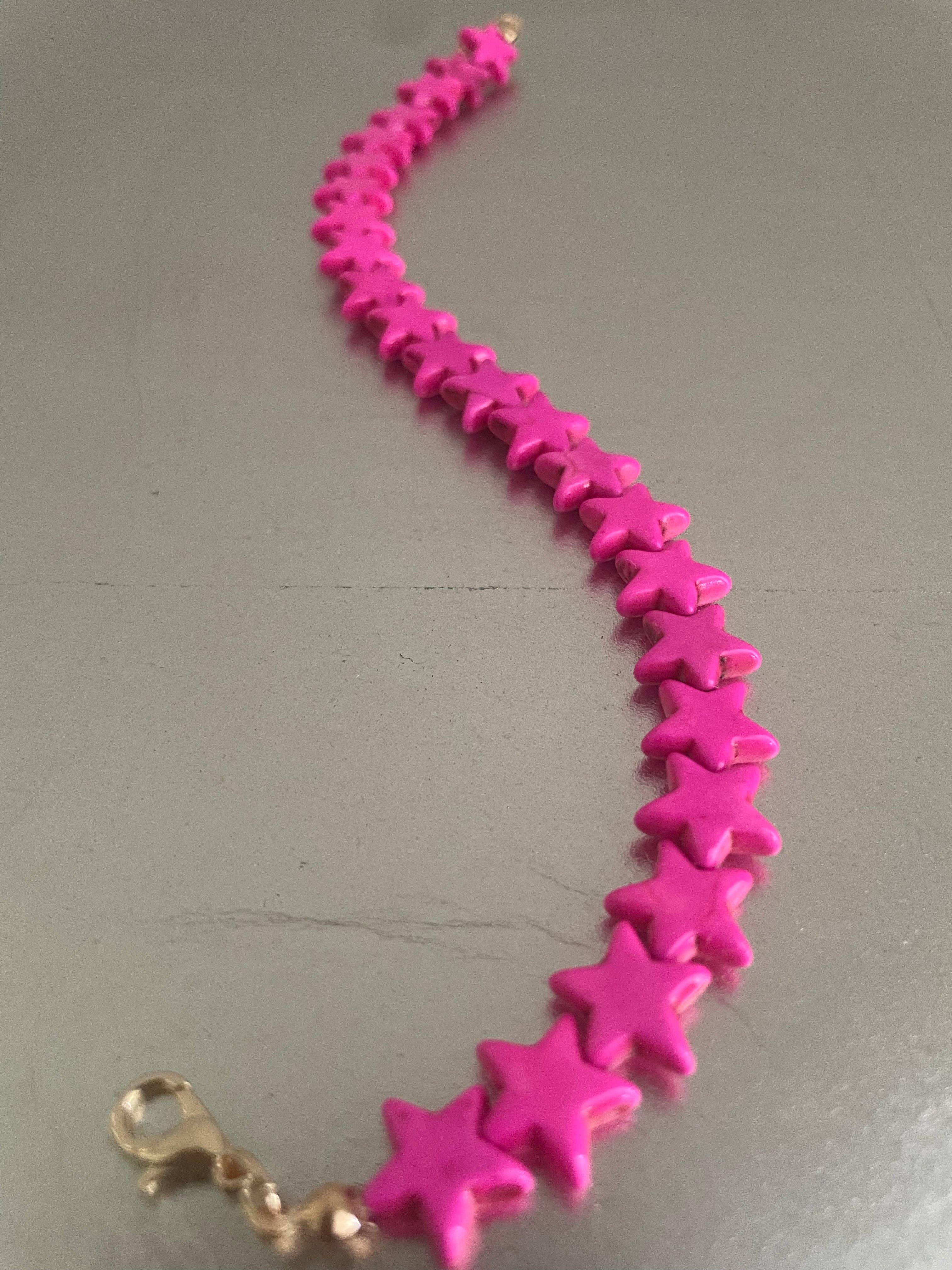 The Onion Patch - Wholesale Hat Accessory - Women's - Pink Stars Trucker Hat Chain