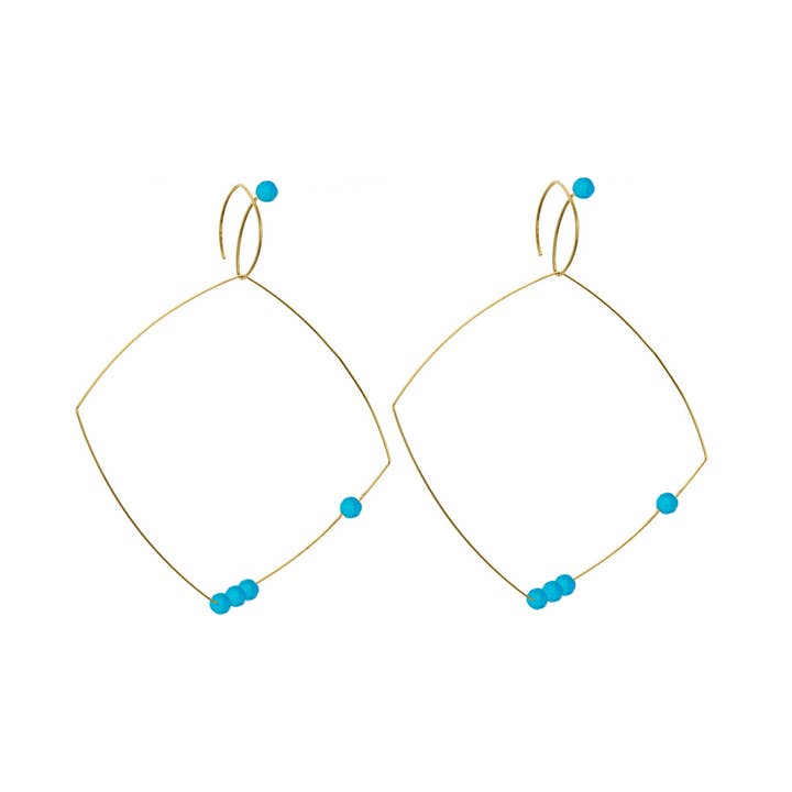 'Morph It' Vielseitig tragbare quadratische Ohrringe mit einer Auswahl an Edelsteinen für den Großhandel von Melissa McArthur - Jewellery Made in London