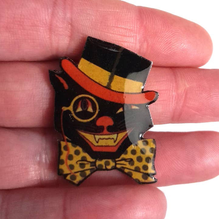 SUPERAWWWSOME - Wholesale Magnet - Vintage Halloween Magnet Retro Black Cat Witch Favor Pumpkin6