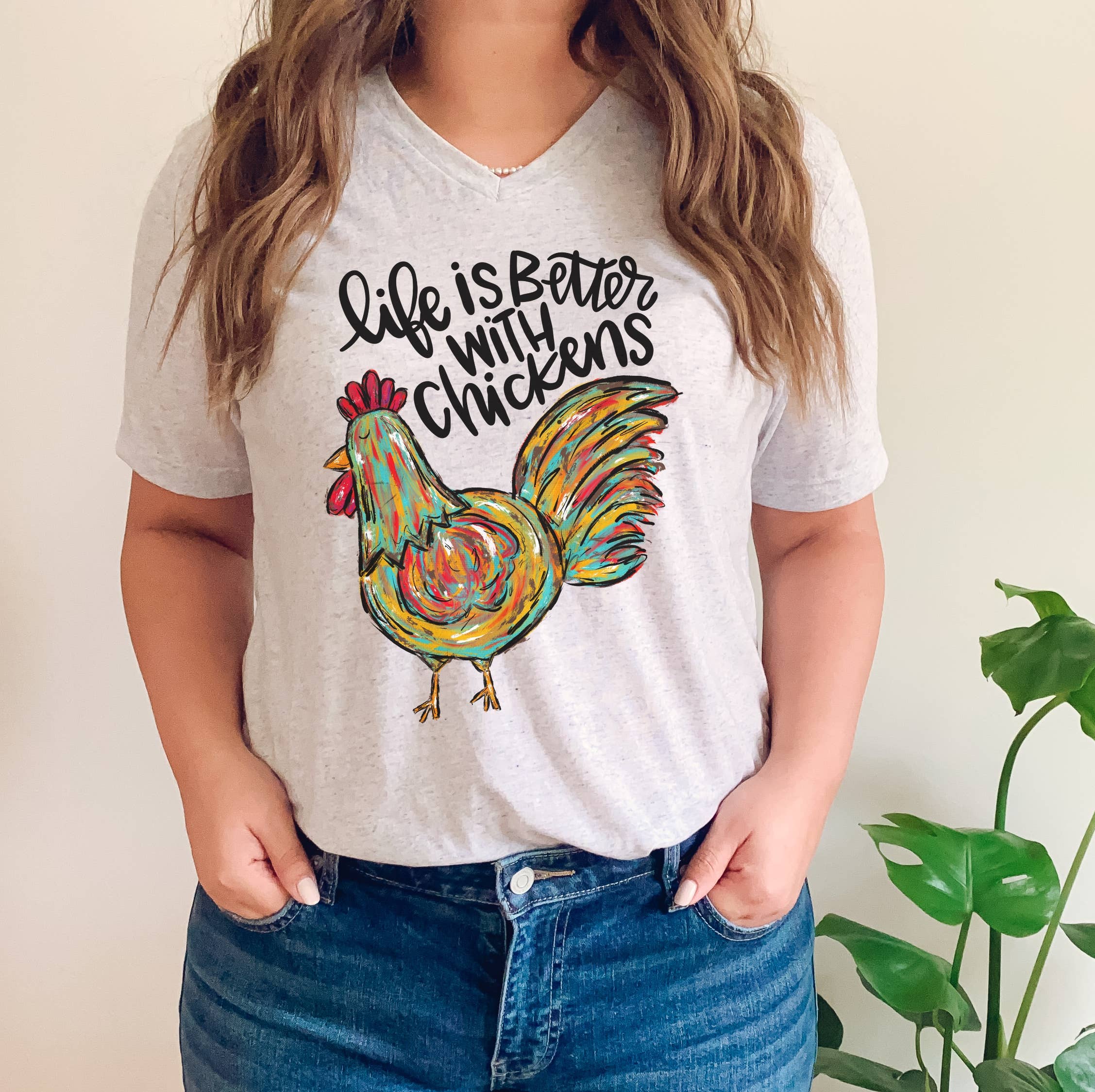Painted Skies - Vente T-shirt sérigraphié – femme - La vie est meilleure avec le t-shirt de la ferme des poules