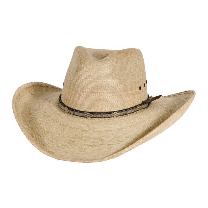 Natural Fine Mexican Palm Tycoon Cowboy Hat - Style Wyatt for wholesale on Faire