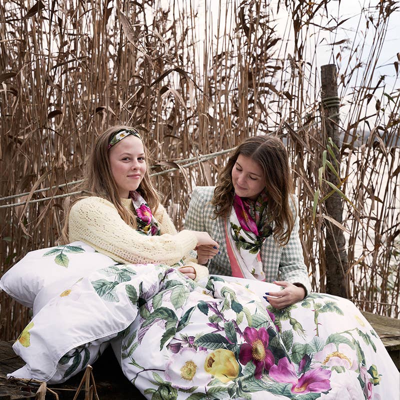 Koustrupco - Venta al por mayor Bufanda - Mujer - Bufanda de seda para jardín de rosas, 90 x 90 cm6