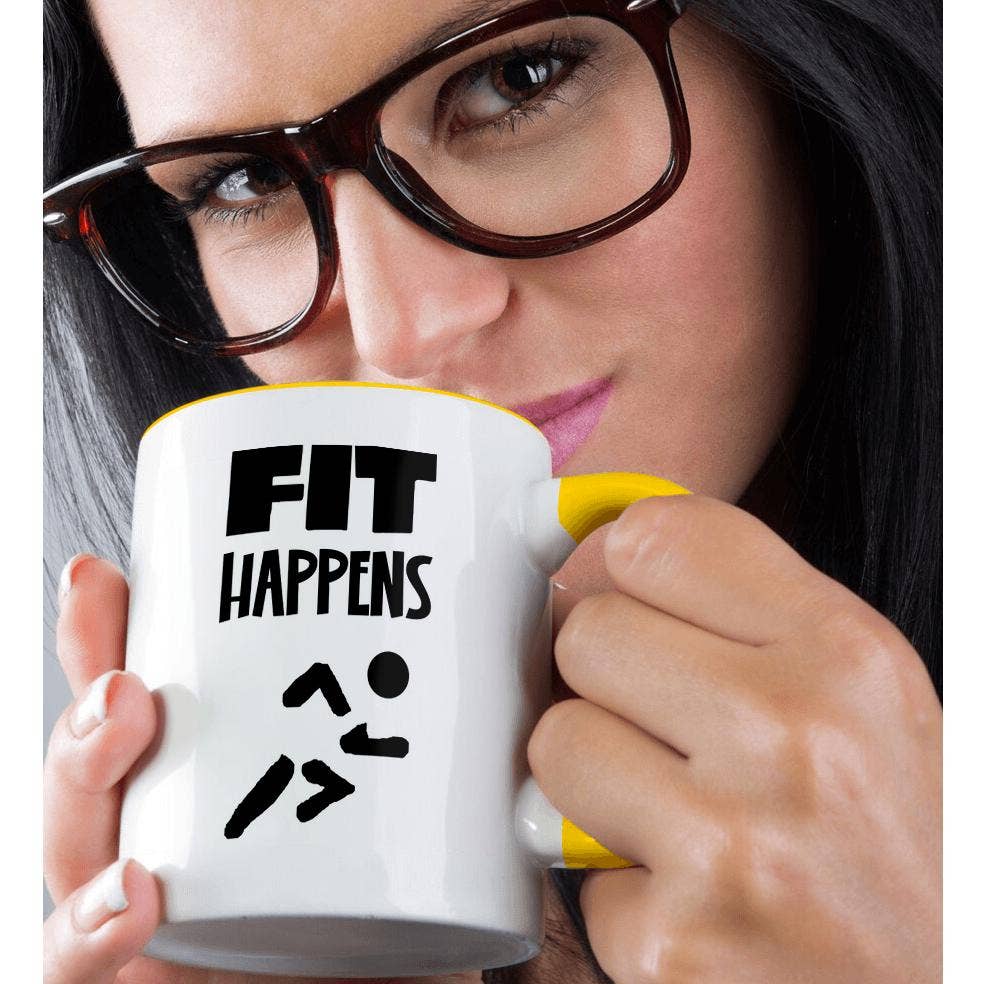 3dRose - Wholesale Coffee Mug - 3dRose, Cool Funny Fit Happens Running Jogging Sports Pun, Mug1