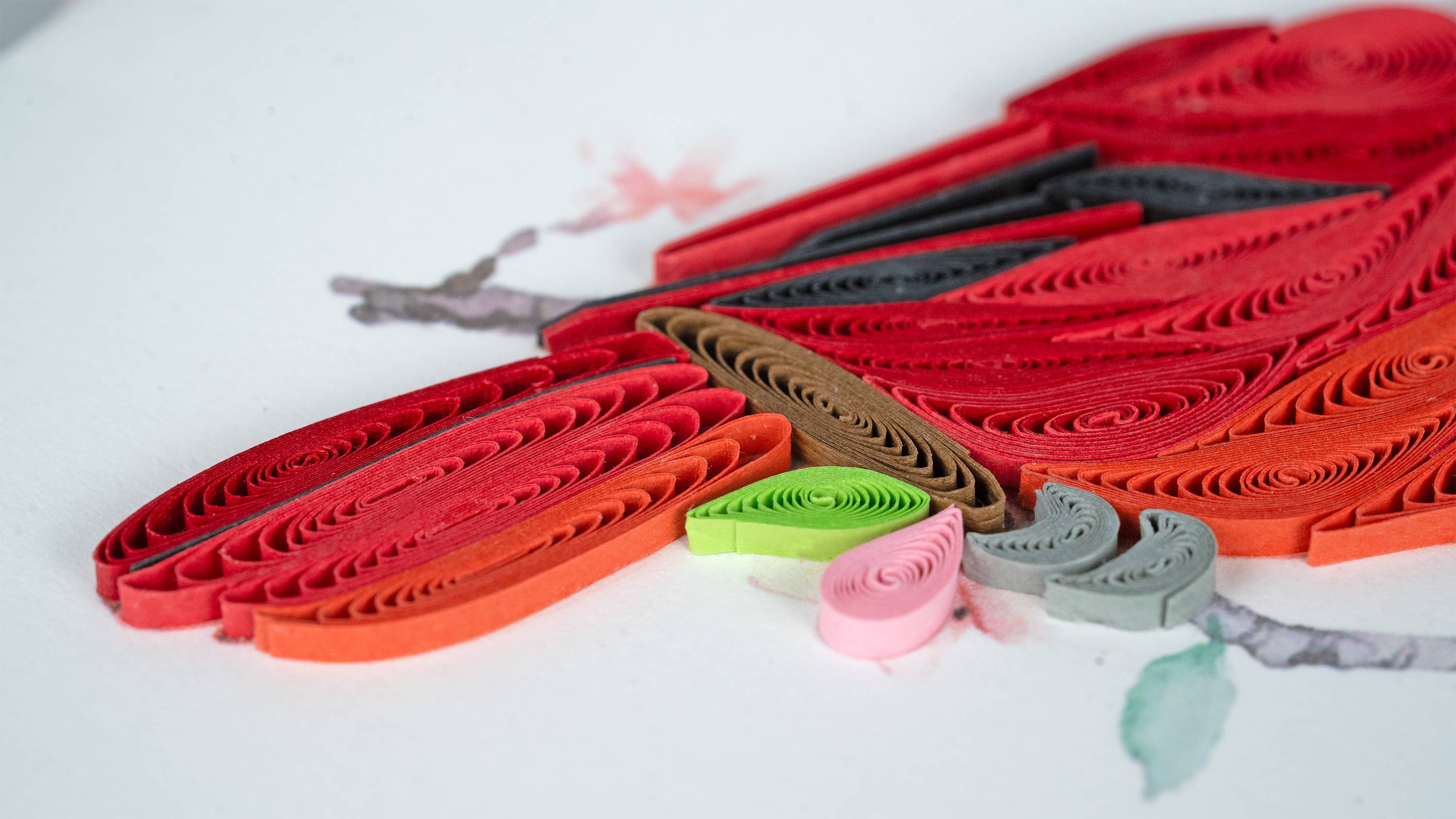 Quilling Card - Wholesale Everyday Greeting Card - Quilled Cardinal & Cherry Blossom Greeting Card2