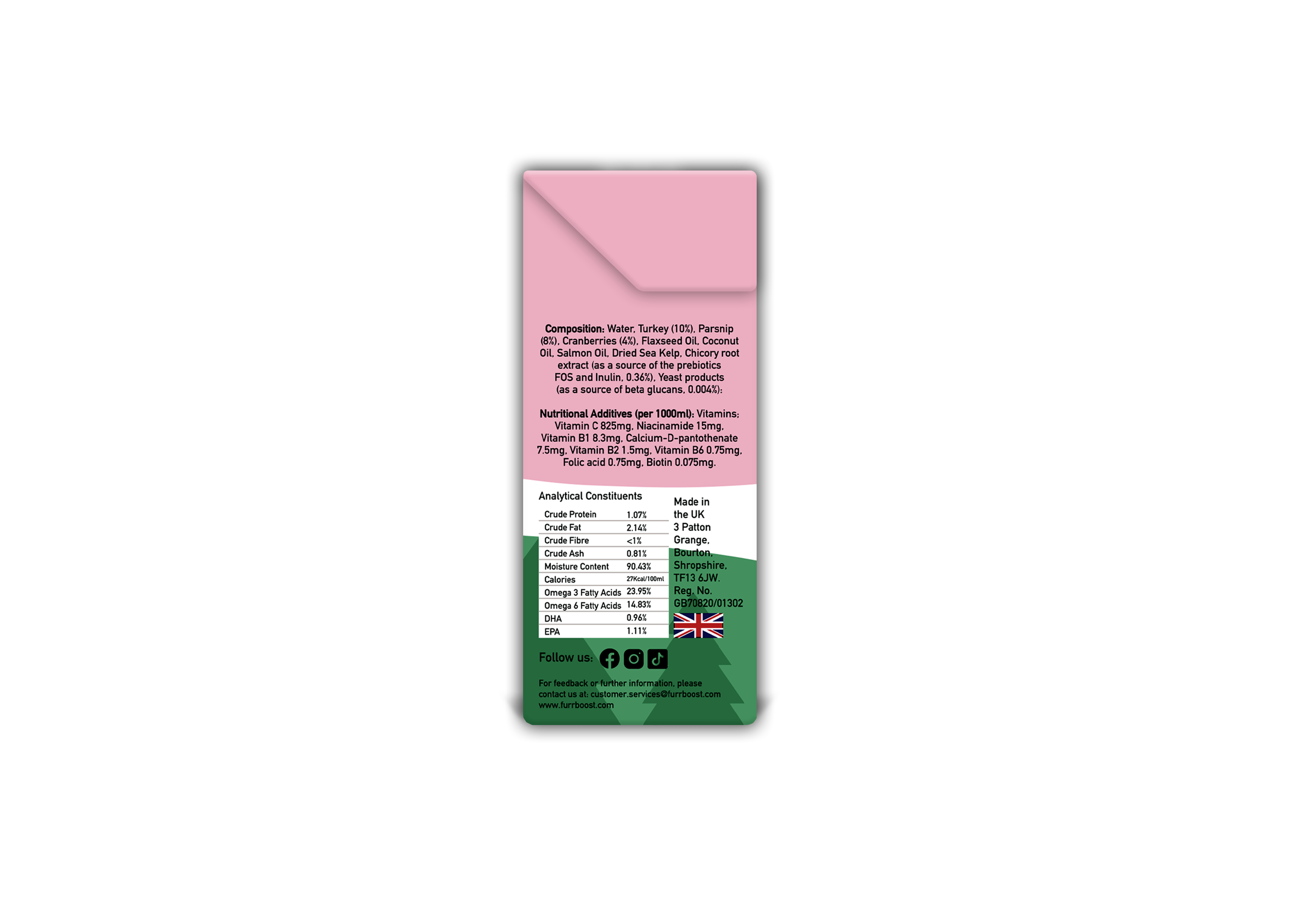 Furr Boost – wholesale Pet treats – Dog – Xmas Limited Edition Turkey, Parsnip and Cranberry 12x400ml1