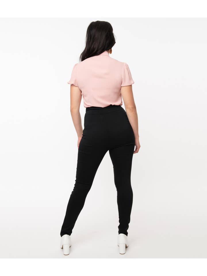 Unique Vintage - Wholesale Pants - Women's - UV 1950s Black High Waist Rizzo Cigarette Pants