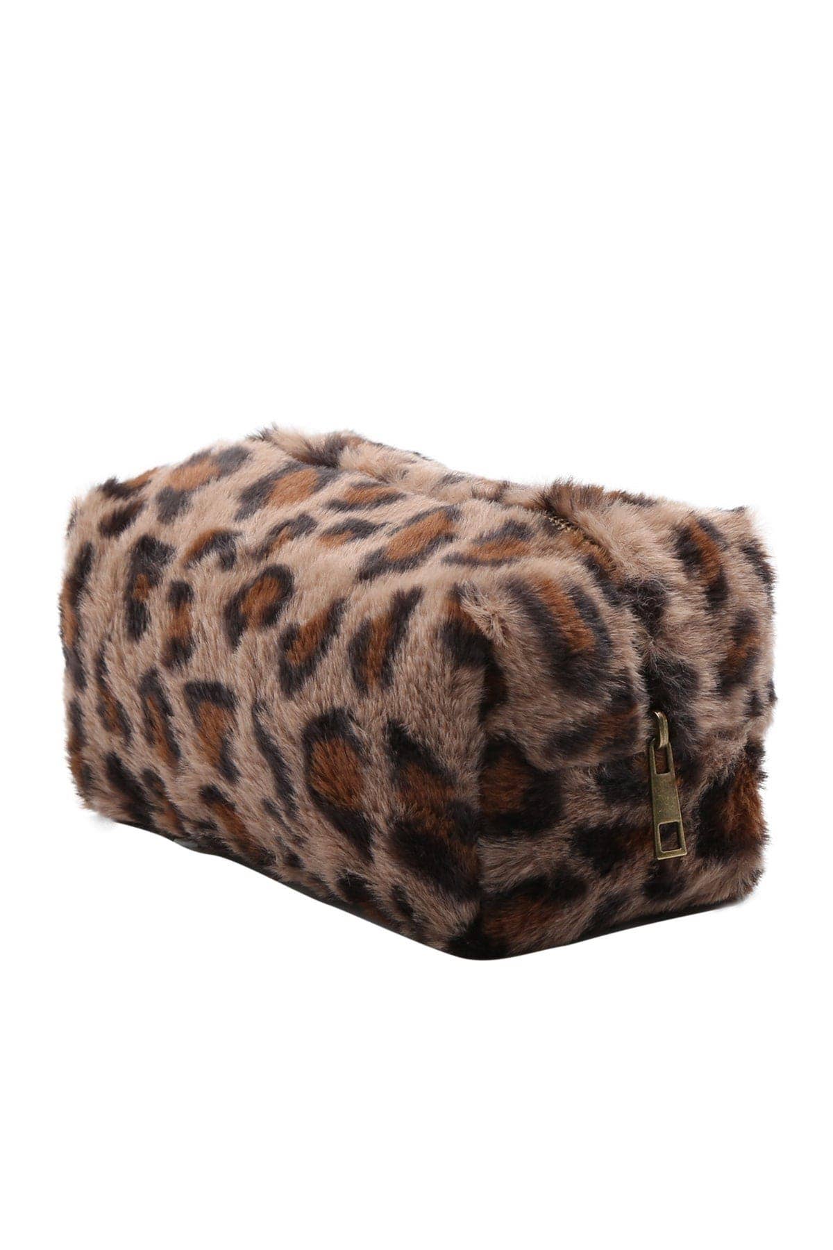 MiMi Wholesale - Wholesale Makeup/Cosmetic Bag - JBG311 Faux Fur Leopard Pouch4