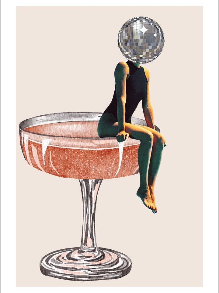 Disco Ball Girl Boss-feestposter voor wholesale door Arteve Gallery