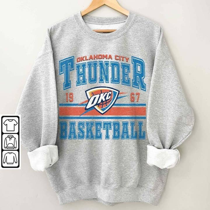Vintage Oklahoma City Basketball Thunder Retro Tee for wholesale by TheKingShirt