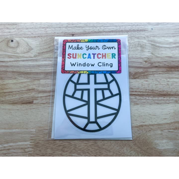 Calenlou Crafts - Wholesale DIY Craft Kit - Kids - Cross Suncatcher Sticker Craft Kit for Kids