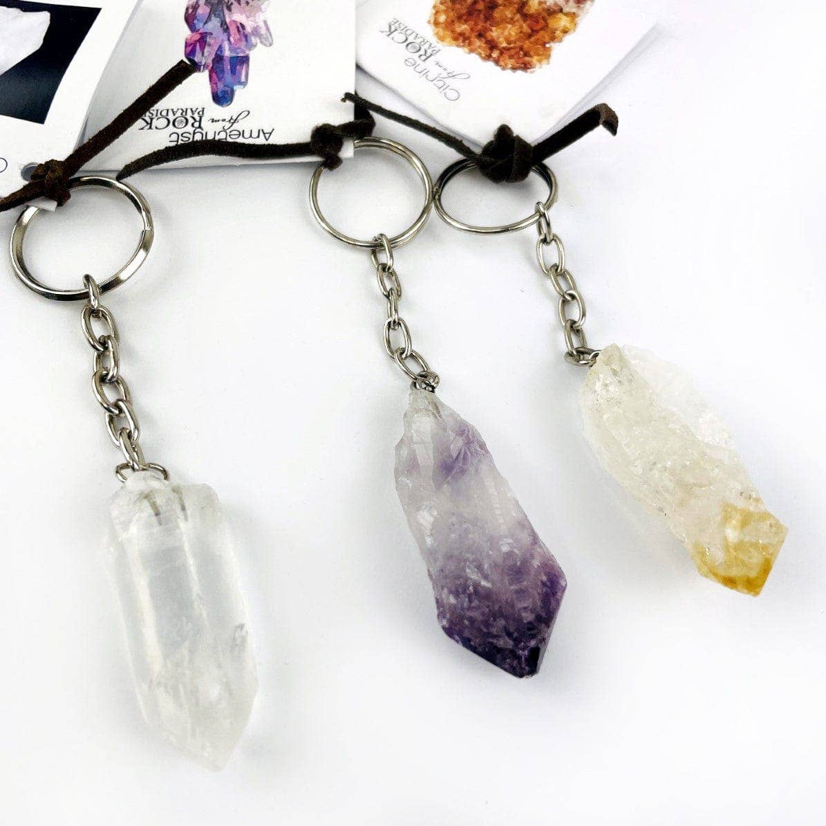 Rock Paradise - Wholesale Keychain - Women's - Crystal Point Keychains  - 10 Pack - YOU CHOOSE STONE9