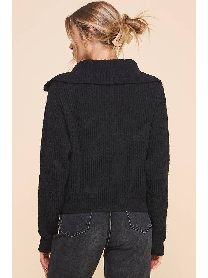 Allie Rose - Wholesale Sweatshirt - Women's - Plush Half Zip Pullover Sweater