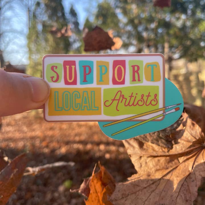 Busy Hands Studio - Wholesale Sticker - Support Local Artists Vinyl Sticker, 3"x2" Vinyl Sticker