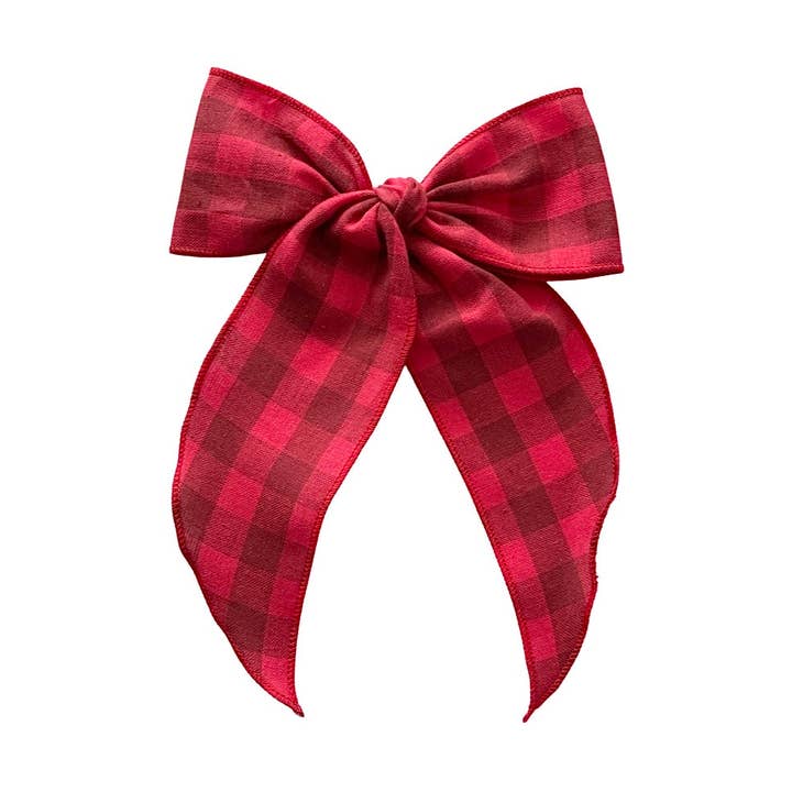 Röd buffelcheck//Fay Bow för wholesale av Shay+Dash