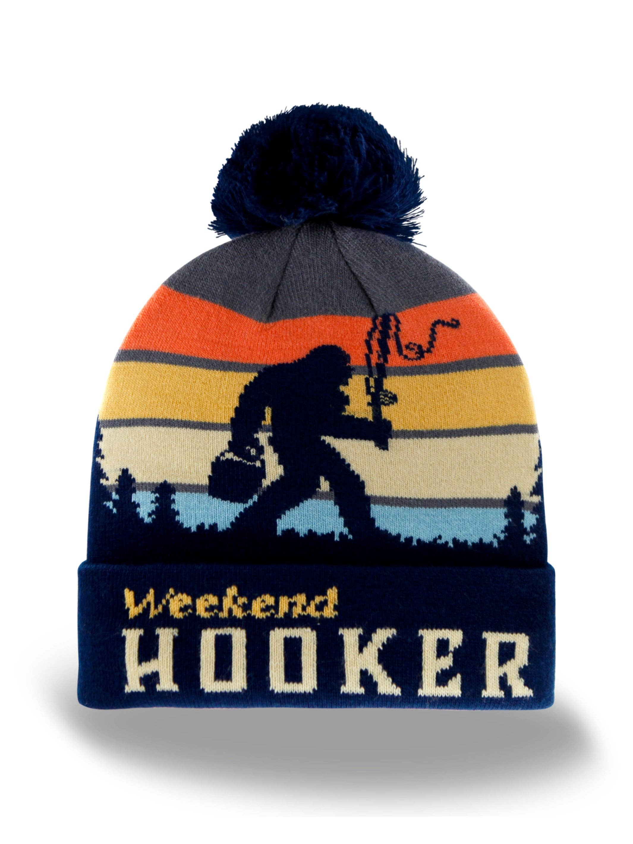 Northern Icons Creations INC - Vendita all'ingrosso Campione per rivenditori - Abbigliamento Unisex - Berretto lavorato a maglia Weekend Hooker con pompon, divertente cappello invernale da pesca per amanti dell'outdoor.2