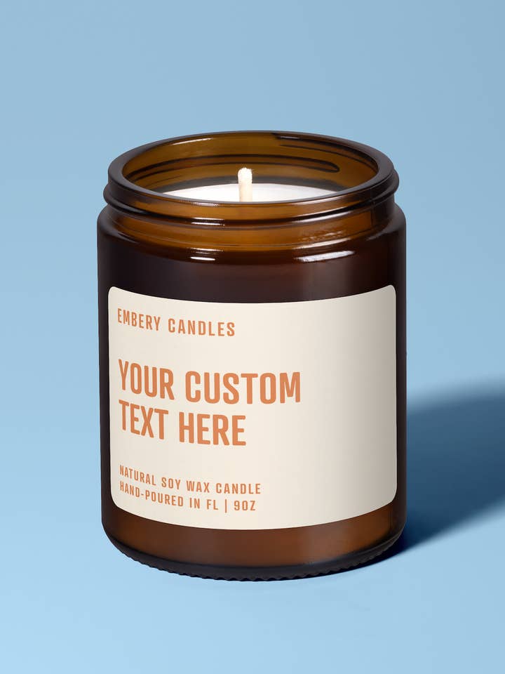 Custom Text Candle | Soy Wax Scented Candle for wholesale by Embery Candles