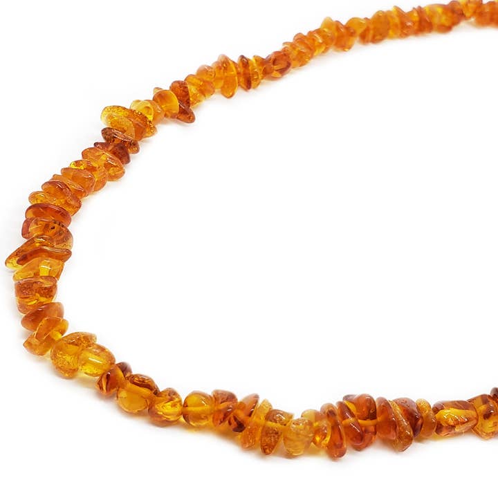 Amberman - Wholesale Beaded/Pearl Necklace - Cognac Amber Chips Necklace 32″1