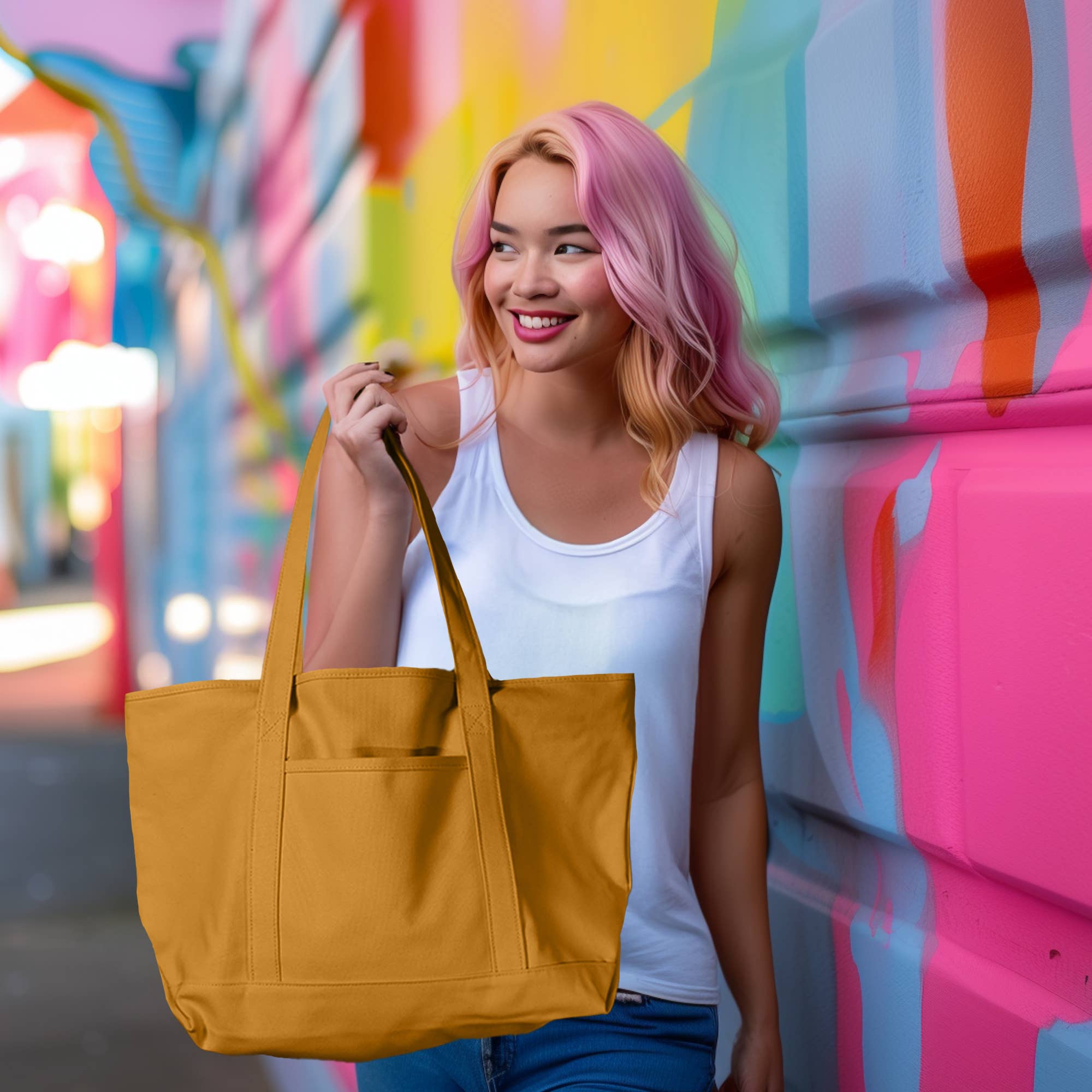 Dalix – Großhandel Tragetasche – Damen – Dalix 23" Deluxe 24 oz. Baumwoll-Canvas-Tragetasche mit Reißverschluss8