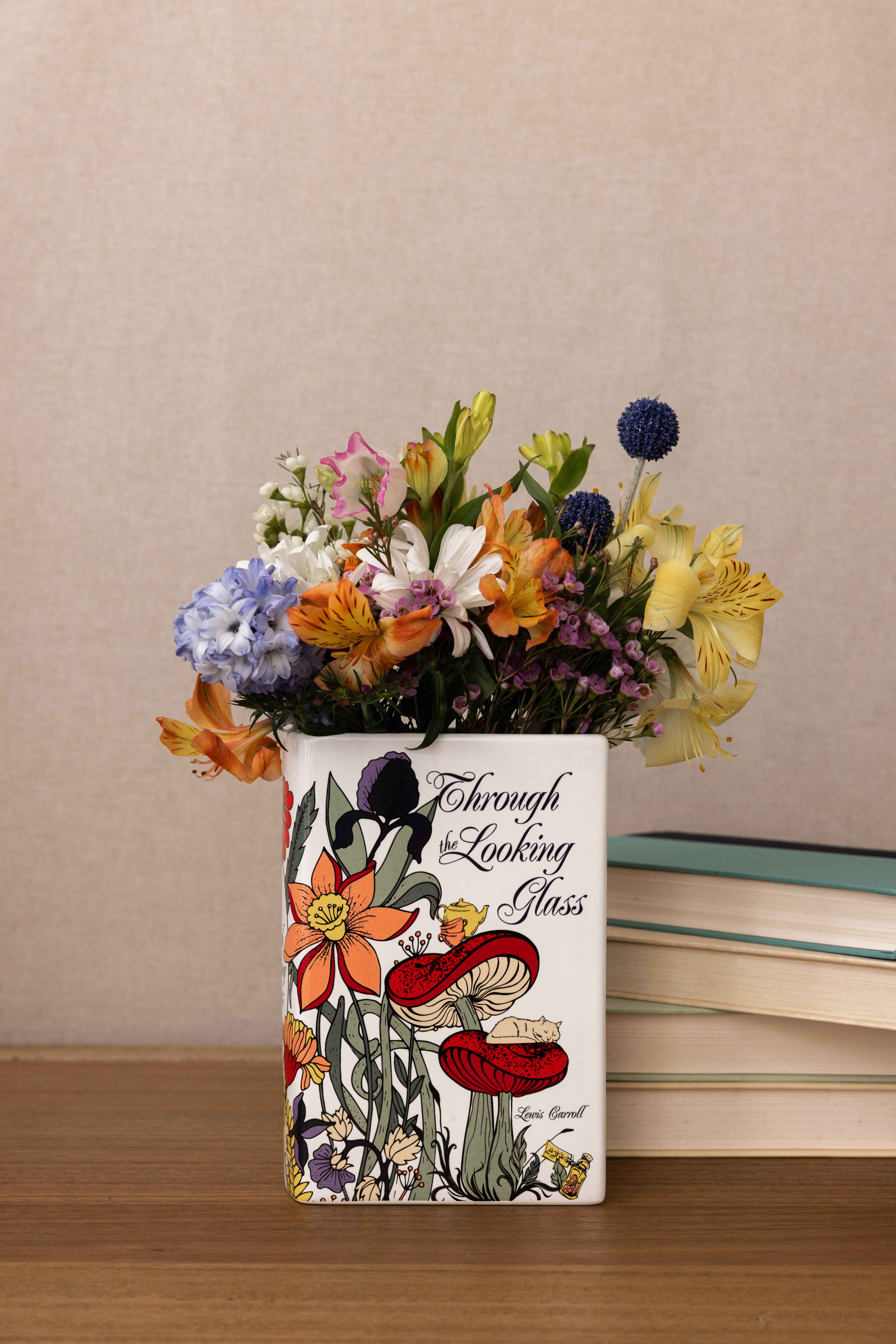 Steel Mill and Co. - Wholesale Vase - (CASE PACK) Large Book Vase, Through the Looking Glass0
