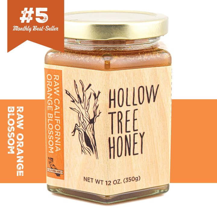 Hollow Tree Honey - Vente Miel - Miel brut de fleur d'oranger de Californie 12 oz.