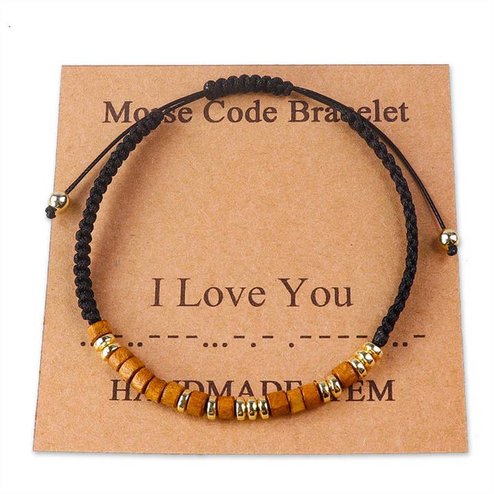 Mio Queena - Wholesale Beaded Bracelet - Handmade Wooden Beaded Morse Code Bracelets