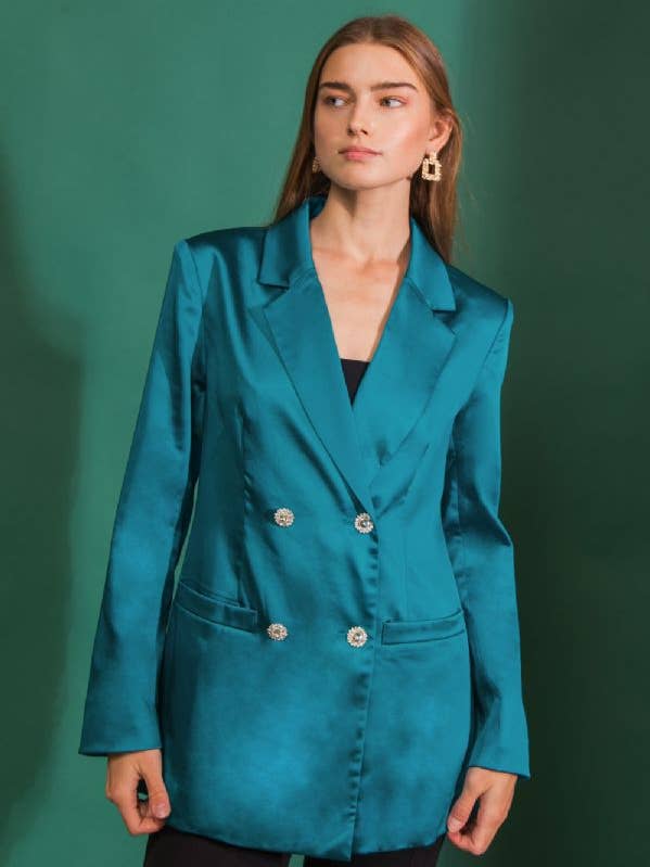 Ein Satin-Blazer-IJ10155 für den Großhandel von FLYING TOMATO