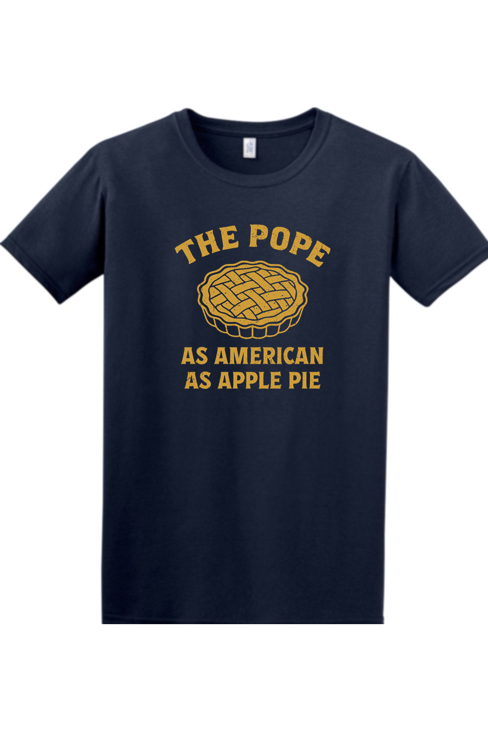 Navy Apple Pie Pope - Pope Leo XIV Adult T-Shirt for wholesale on Faire0