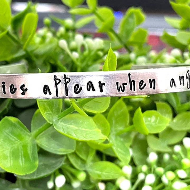 Handmade by Marlayna - Wholesale Cuff Bracelet - Butterflies Appear when Angels are Near Hand Stamped Cuff Bracelet2