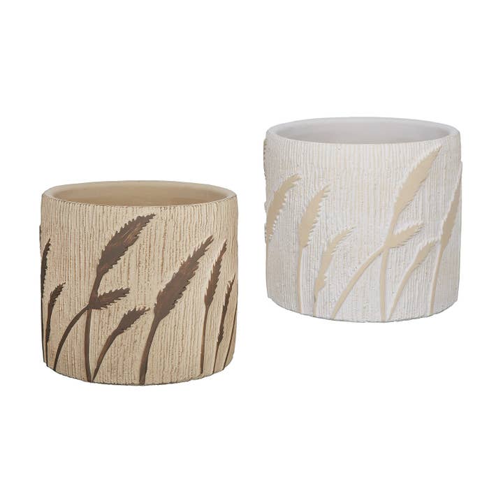 Gilde Handwerk Macrander GmbH & Co. KG - Wholesale Plant Pot - Cement planter “Grasses” H.10cm