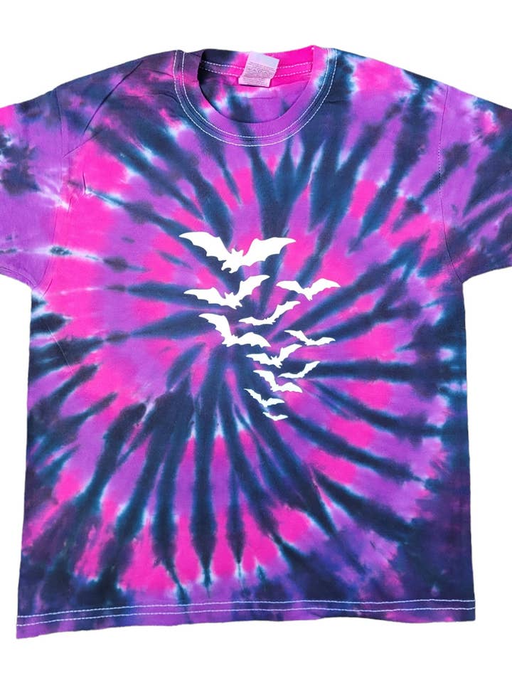 Flying Vampire Bats Tie Dye Shirt - Spooky Halloween Fashion for wholesale by VeEco Gifts