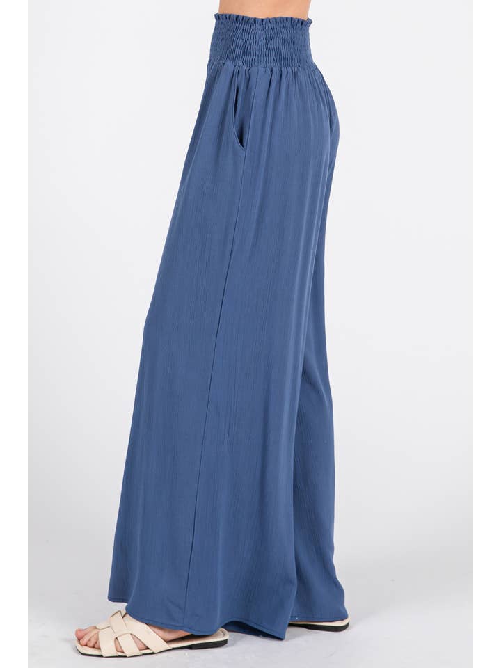 Final Touch - Wholesale Pants - Women's - Heavy Gauze Wide Leg Pants - NP70263D-HV42