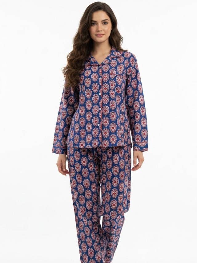 Gabriella Long Pajama Set in Midnight Floral for wholesale by NIBI MTK