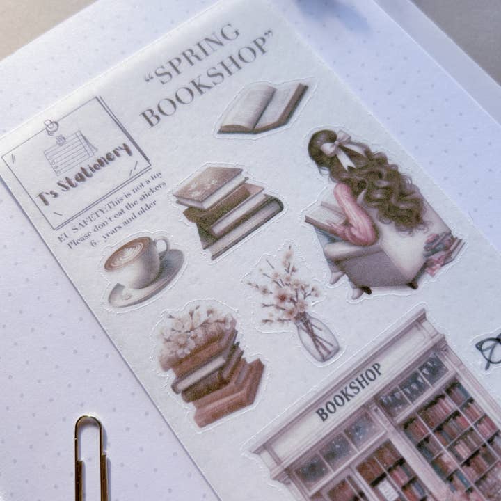 T's Stationery - Wholesale Sticker - "Spring Bookshop" Sticker Sheet4