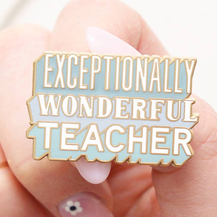 Exceptionally Wonderful Teacher - Enamel Pin for wholesale by Alphabet Bags