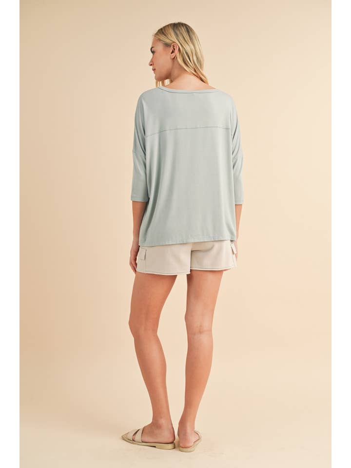 Wishlist Apparel - Wholesale Knit Top - Women's - BAMBOO OVERSIZED DROP SHOULDER KNIT TOP / WL24-93817