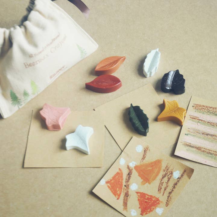 Smilogy Kids Ltd - Wholesale Crayons - Kids & Baby - Set of 8 Beeswax Crayons Leaves – Woodlands Edition0