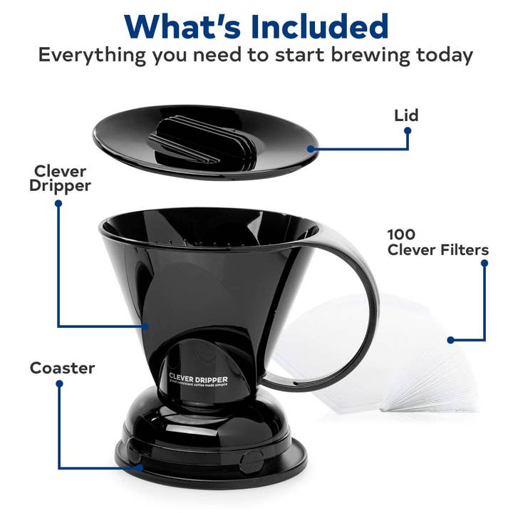 Sable Brew – wholesale Pour-over & dripper – Clever Coffee Dripper and Filters, Large 18 oz (Black)