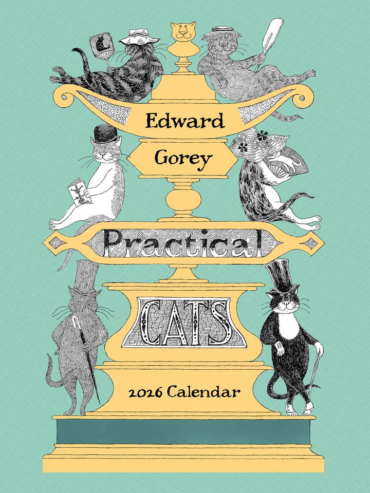 Edward Gorey: Practical Cats 2026 Mini Wall Calendar for wholesale by Pomegranate