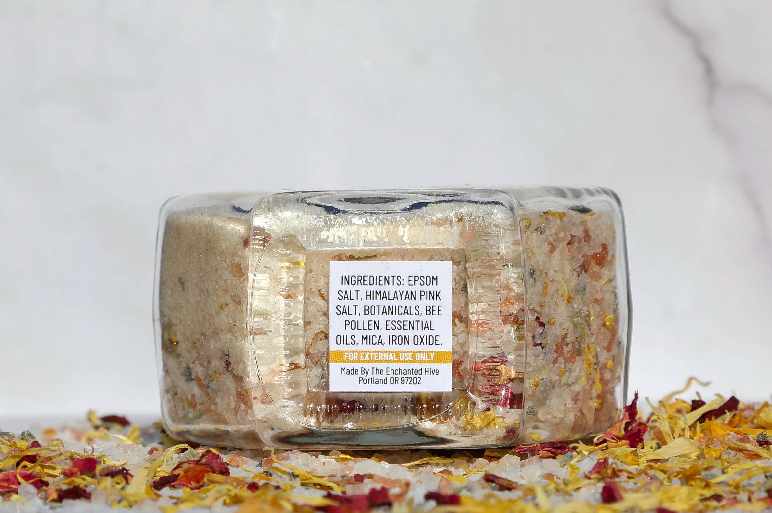 The Enchanted Hive - Wholesale Bath Salts - Sparkle & Soak Hive Jar: Honey Rose Bath Salts 2