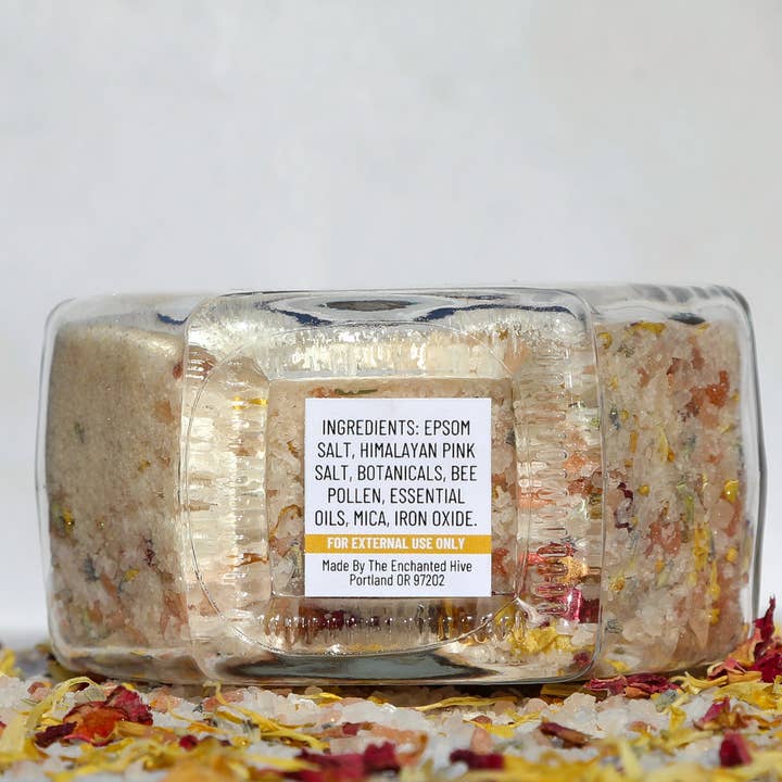 The Enchanted Hive - Wholesale Bath Salts - Sparkle & Soak Hive Jar: Honey Rose Bath Salts 2