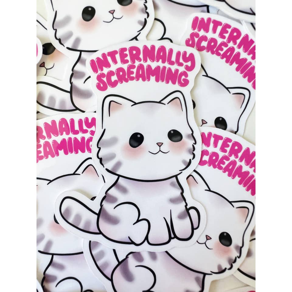Internally Screaming Vinyl Sticker for wholesale by Chapter & Claw Studio