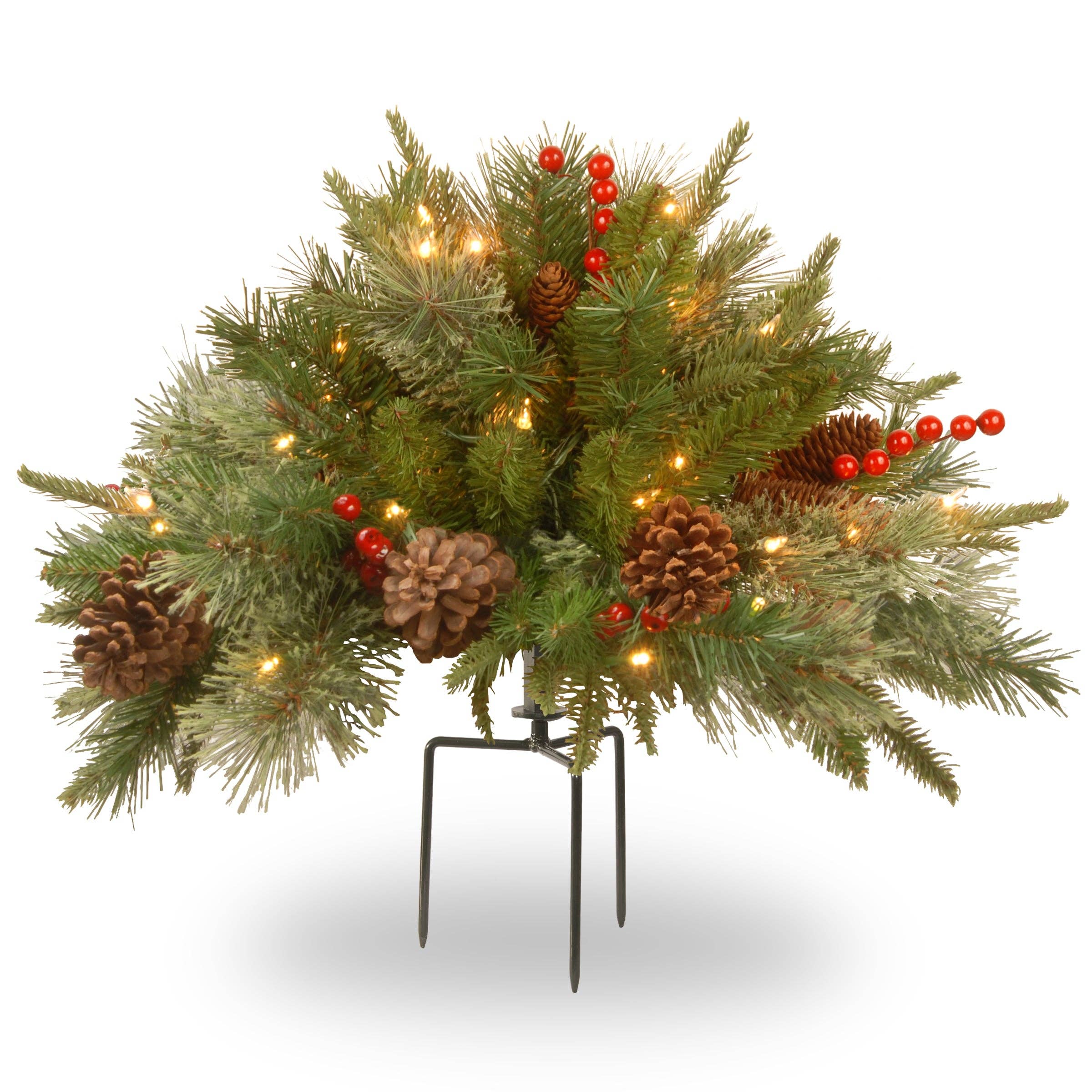National Tree Company - Wholesale Artificial Plant - 18 in. Colonial Fir Urn Filler with LED Lights0