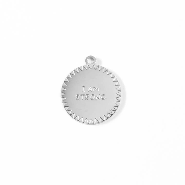 WJW - Wholesale Individual Charm/Pendant - 18K Gold PVD Stainless Steel "I Am Strong" Charm1