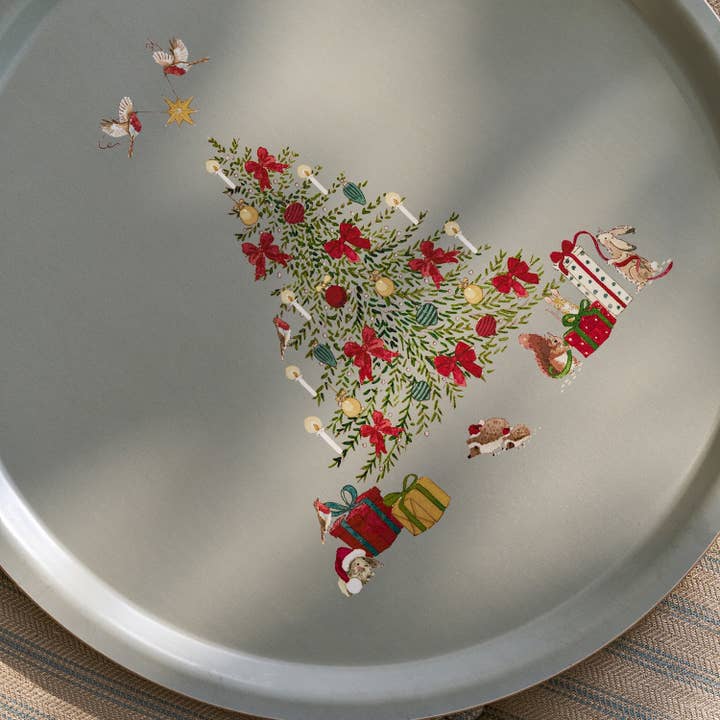 Sophie Allport - Wholesale Serving Tray - Cosy Christmas Circular Serving Tray1