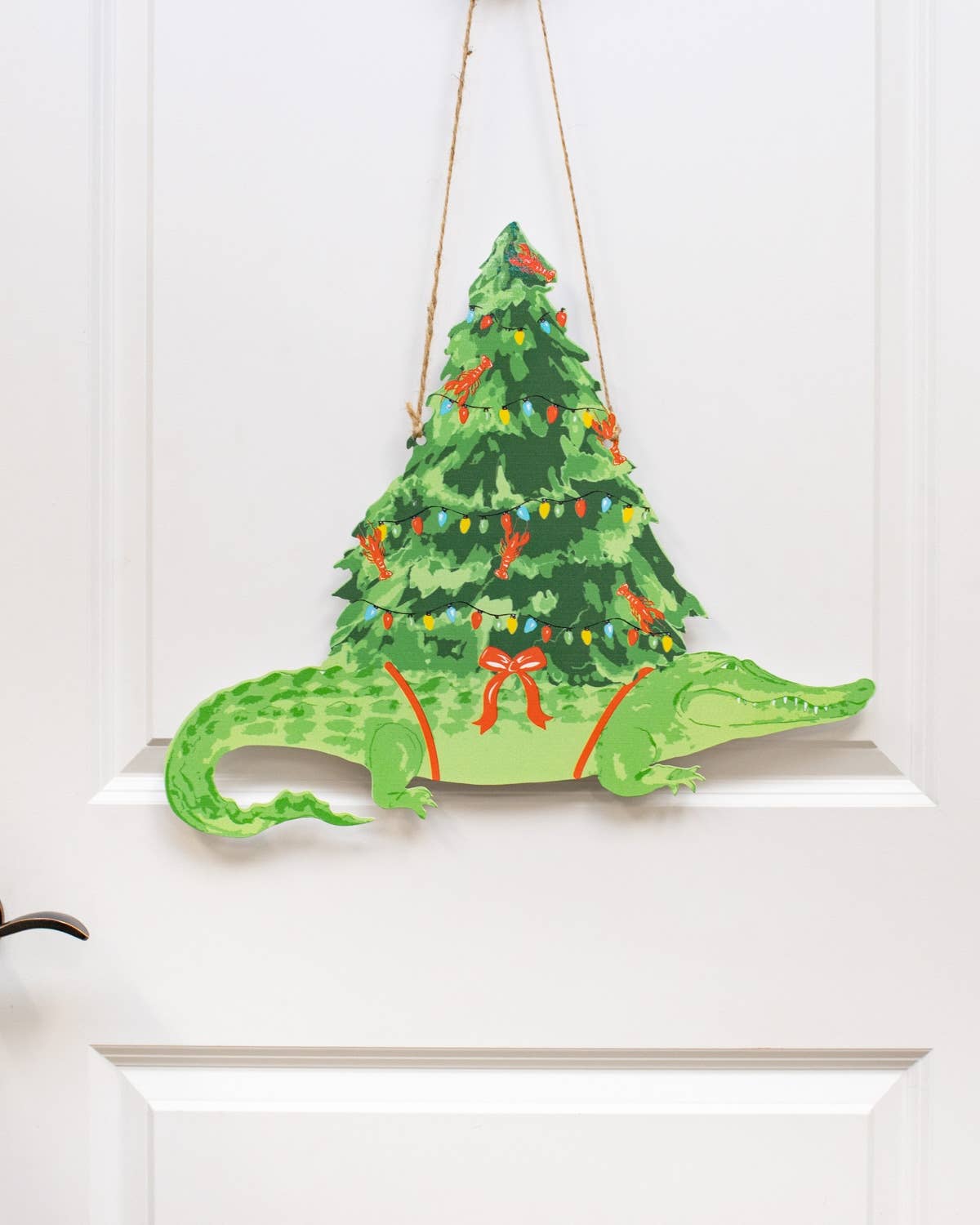 The Royal Standard - Wholesale Door Hanger - Christmas Alligator Door Hanger   Green/Multi   19.75x171